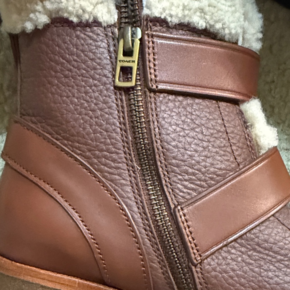 Coach Women's Tan Leather Boots - Picture 6 of 9
